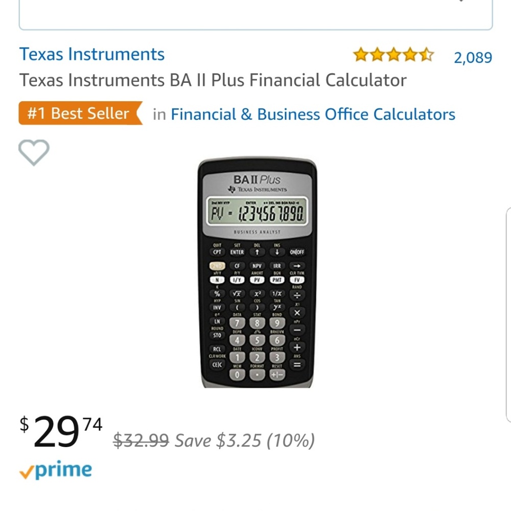 Texas Instruments BA II Plus Calculator - Picture 3 of 3